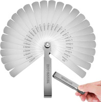 uptodateprouducts 26 Blades Stainless Steel Feeler Gauge, Metric and Imperial Gap Measuring Tool Radius Gauge