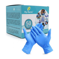 Hysavio 50Pc Disposable Blue Nitrile Gloves | Medical, Industrial & Cleaning Use Nitrile Examination Gloves(Pack of 50)