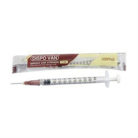 DISPOVAN HINDUSTAN SINGLE USE SYRINGE IN ( 1ML X 50PICS. ) Medical Needle(Yellow)