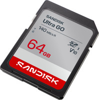 SanDisk SDSDUGN-064G-GN6IN SANDISK Ultra GO SDHC UHS-I Card and SDXC UHS-I Card 64 GB SDXC UHS Class 1 140 MB/s  Memory Card Compatible with Mobile, Computer, Tablet, Camera, Gaming Console