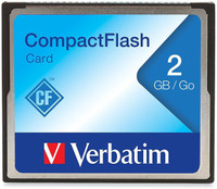 Verbatim 47012 47012 CF Card 2 GB Compact Flash Class 4 4 MB/s  Memory Card Compatible with Computer, Camera, Gaming Console