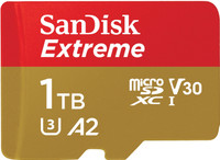 SanDisk SDSQXAV-1T00-GN6MN Extreme A2 1 TB MicroSDXC Class 10 190 MB/s  Memory Card Compatible with Camera, Mobile