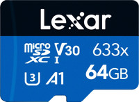 Lexar LMS0633064G-BNNNG MSD 633x 64 GB MicroSDXC UHS Class 3 100 MB/s  Memory Card Compatible with Camera, Tablet, Mobile