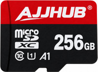 AJJ HUB UHS-1 A1 256 GB MicroSDXC Class 10 100 MB/s  Memory Card Compatible with Camera, Computer, Gaming Console, Mobile, Tablet
