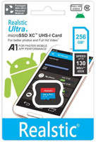 Realstic 256GB-Rl-mmc-054 Ultra 256 GB MicroSDXC Class 10 130 MB/s  Memory Card Compatible with Camera, Computer, Mobile, Tablet