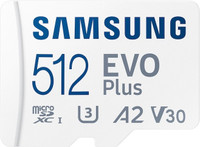 SAMSUNG MB-MC512SA/IN EVO Plus 512 GB MicroSDXC Class 10 160 MB/s  Memory Card Compatible with Camera, Computer, Gaming Console, Mobile, Tablet(With Adapter)
