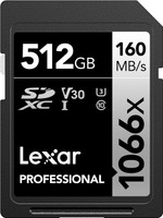Lexar LSD1066512G-BNNNG Professional 1066x 512 GB SDXC Class 10 160 MB/s  Memory Card Compatible with Camera