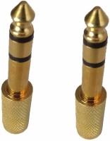 LipiWorld (Pack 2) 6.35MM Male to 3.5MM Female Stereo Audio Headphone Jack Adapter Converter Plug Pin 6.35MM Male to 3.5MM Female(Gold)