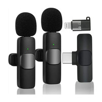 volkano K-9 Dual Receivers (2 Mics,1 Input) TYPE-C ANDROID & I-PHONE PLUG & PLAY WIRELESS MICROPHONE(Black)