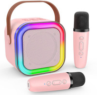 YGM Acoustic Foams - Portable Kids Karaoke Speaker with 2 Mic, 5-6 Hrs Playtime & Voice Changing 5 W Bluetooth Party Speaker(Pink, Stereo Channel)