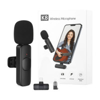 BORNTOGLOW K8 Mini Wireless Lavalier Collar Microphone Plug & Play FOR YouTube, Reels B344 Microphone