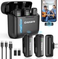 Grenaro Wireless Mic Lavalier Microphone with Charging Case for Type-C Microphone