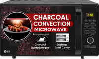 LG 28 L Healthy Heart Recipes, Diet Fry and 360 Motorised Rotisserie for crispy and tasty bar-be-que recipes, Charcoal Convection Microwave Oven(MJ2887BIUM, Black)
