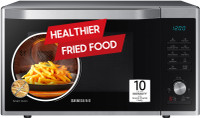 Samsung 32 L Slim Fry, Curd Making, Ceramic Enamel Cavity, Drop down door Convection & Grill Microwave Oven(MC32A7035CT, Silver)