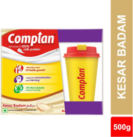 COMPLAN Nutrition Drink Powder for Children, Kesar Badam Flavour, Carton with Shaker(500 g)