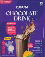 Pro-To-Grow Fitbhim Chocolate Drink for Kids 2+ | Bhim Banana, Brahmi, DHA, No Refined Sugar(300 g)