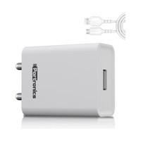 Portronics 12 W 2.4 A Wall Charger for Mobile with Detachable Cable(White, Cable Included)
