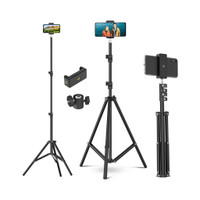 Tygot Lightweight & Portable 7 Feet Aluminum Alloy Studio Light Stand with Mobile Holder | for Videos | Portrait | Photography Lighting | Ideal for Outdoor & Indoor Shoots Tripod(Black, Supports Up to 5000 g)