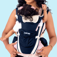 LuvLap Elegant Baby Carrier with 4 carry positions, for 0 to 12 months baby, Baby Carrier(Dark Blue, Back Carry)