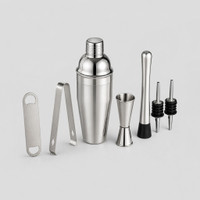OGGN Stainless Steel Cocktail Shaker & Bar Tool Set 7 - Piece Bar Set(Stainless Steel)