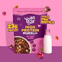 Yogabar High Protein Muesli 1kg Jar, Choco Almond & Cranberry with Probiotics & Omega-3 Pouch(1 kg)