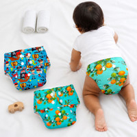 Superbottoms Pack of 2 BASIC 100% Organic Cloth Diapers with 2 UltraThin Dry Pads | 3M-3Y