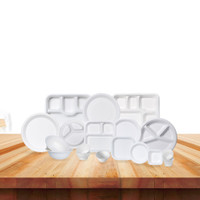 Flipkart Supermart 5CP MEAL TRAY(28X21cm) Dinner Plate(Pack of 10, Microwave Safe)