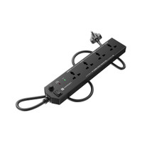 Portronics Power Plate 10 Multi Plug 1500W 4  Socket Extension Boards(Black, 2 m)