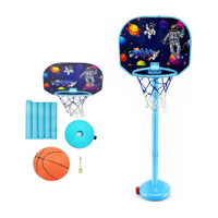 KOBBET Basketballs for Kids, Height Adjustable Kit Indoor & Outdoor Game Basketball Net Basketball