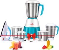Alibaba Five Star 5 Jar 700 W Juicer Mixer Grinder(Supreme Super Combo Magic Dry Iron ( 750 W, Green ) & | 5 Jars | White & Blue)