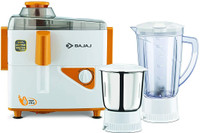 BAJAJ Electrical 450 W Juicer Mixer Grinder(NEO JX4 | 2 Jars | White, Orange)