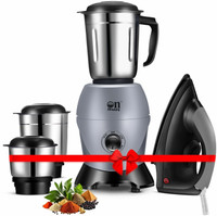 Onshoppy Stellar Mixer Grinder & 750W Dry Iron Combo 750 W Juicer Mixer Grinder(Stellar And 750W Dry Iron Combo | 3 Jars | Gray, Black)