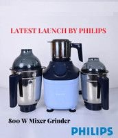 PHILIPS 800W 800 W Mixer Grinder(HL7773 | 3 Jars | SKY BLUE, Navy Blue)