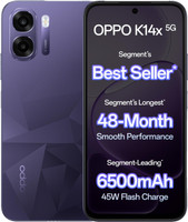 OPPO K14x 5G 6500mAh and 45W SUPERVOOC Charger & AI (Prism Violet, 128 GB)(4 GB RAM)