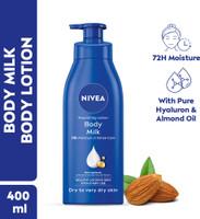 NIVEA Body Milk, Moisturizer Lotion, with Deep Moisture Serum, Almond Oil & Vitamin E(400 ml)