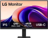 LG 60.96 cm (24 inch) Quad HD LED Backlit IPS Panel Monitor (24U631- QHD (2560 x 1440) HDR10,Reader Mode,Flicker Safe,HDMI,USB Type-C 15W PD)(Frameless, Response Time: 5 ms, 100 Hz Refresh Rate)