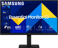 Samsung Essential Series S3 60.4 cm (24 inch) Full HD LED Backlit IPS Panel with D-Sub, HDMI Flat Monitor (LS24D300GAWXXL)(Response Time: 5 ms, 100 Hz Refresh Rate)