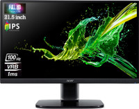 Acer 54.61 cm (21.5 inch) Full HD IPS Panel with sRGB 99%, ENERGY STAR Certified, VESA Supportive, VGA, HDMI, Ergonomic Stand, ZeroFrame Design Monitor (KA222Q)(AMD Free Sync, Response Time: 1 ms, 100 Hz Refresh Rate)
