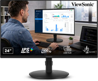 ViewSonic VG Series 60.96 cm (24 inch) Full HD LED Backlit IPS Panel Gaming Monitor (VG2408)(Adaptive Sync, Response Time: 5 ms, 100 Hz Refresh Rate)