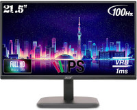 Acer 54.61 cm (22 inch) Full HD LED Backlit IPS Panel with 99% sRGB, HDMI & VGA Ports, Eye Care Monitor (EK220Q)(AMD Free Sync, Response Time: 1 ms, 100 Hz Refresh Rate)