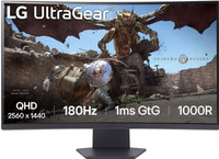LG UltraGear 81.28 cm (32 inch) Curved Quad HD LED Backlit VA Panel with 1000R Curvature, HDR10, HDMI x 2, DisplayPort, Black Stabilizer Dynamic Action Sync, Crosshair FPS Counter, Borderless Design Gaming Monitor (32GS60QC-BB.CTRRMV)(AMD Free Sync, Response Time: 1 ms, 180 Hz Refresh Rate)