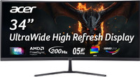 Acer Nitro ED0 Series 86.36 cm (34 inch) Curved UWQHD LED Backlit VA Panel Gaming Monitor (ED340CUR X0)(Frameless, AMD Free Sync, Response Time: 1 ms, 200 Hz Refresh Rate)