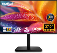 Frontech Gaming 68.58 cm (27 inch) Quad HD LED Backlit IPS Panel Monitor (Gaming Monitor – FreeSync, Flicker Free, Low Blue Light, HDMI + DisplayPort)(Adaptive Sync, Response Time: 1 ms, 100 Hz Refresh Rate)