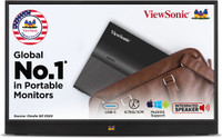 ViewSonic 39.62 cm (16 Inch) Full HD LED Backlit IPS Panel with AudioVisual Extension for Mobiles & Laptops, USB Type-C Port, Foldable Stand, Pivot-able Display Portable Monitor (VA1655)(Response Time: 7 ms, 60 Hz Refresh Rate)