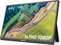 Arzopa A1 35.56 cm (14 inch) Full HD IPS Panel Monitor (Ultra Slim 14" FHD Portable Monitor with Kickstand & Dual Speakers)(Response Time: 3 ms, 60 Hz Refresh Rate)
