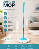 KNA Mop Floor Cleaner with Stainless Steel Mop Stick | Floor Wiper for Home Mop Rod(Blue)