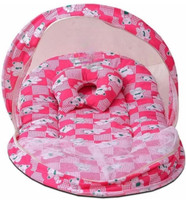 GANGAWANI Cotton Infants Washable camel baby mosquito net cover Mosquito Net(Printed Pink, Bed Box)