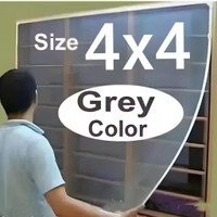 lkg enterprises 4*4 Grey Window Mosquito Net Polyester Washable Adults Mosquito Net(4*4 ft grey, Frame Hung)