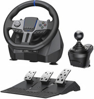 Playtastic V9 Gen2 Universal Game Steering Wheel with Shift Pedals & 6+R Gear Lever  Motion Controller(Black, For PS2, PC, PS3, PS4, Xbox)