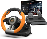 PXN V3 180 Degree Racing Game Steering Wheel With Brake Pedal  Motion Controller(Orange, For PC, PS2, PS3, PS4, Xbox)